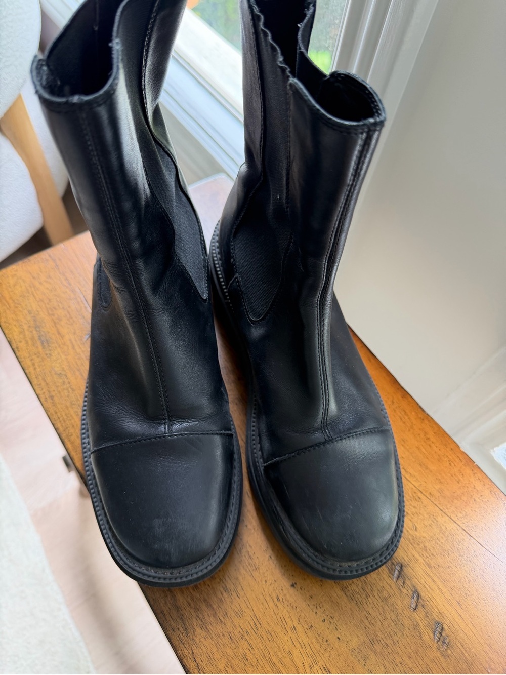 Sam Edelman Black Leather Combat Boots